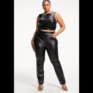 NWT Good American Good ‘90’s Vinyl Pants